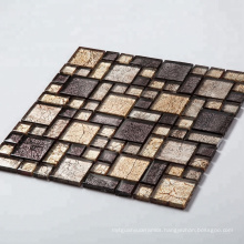 Soulscrafts Brown Foiled Glass Mosaic Combination Sheet Mosaic